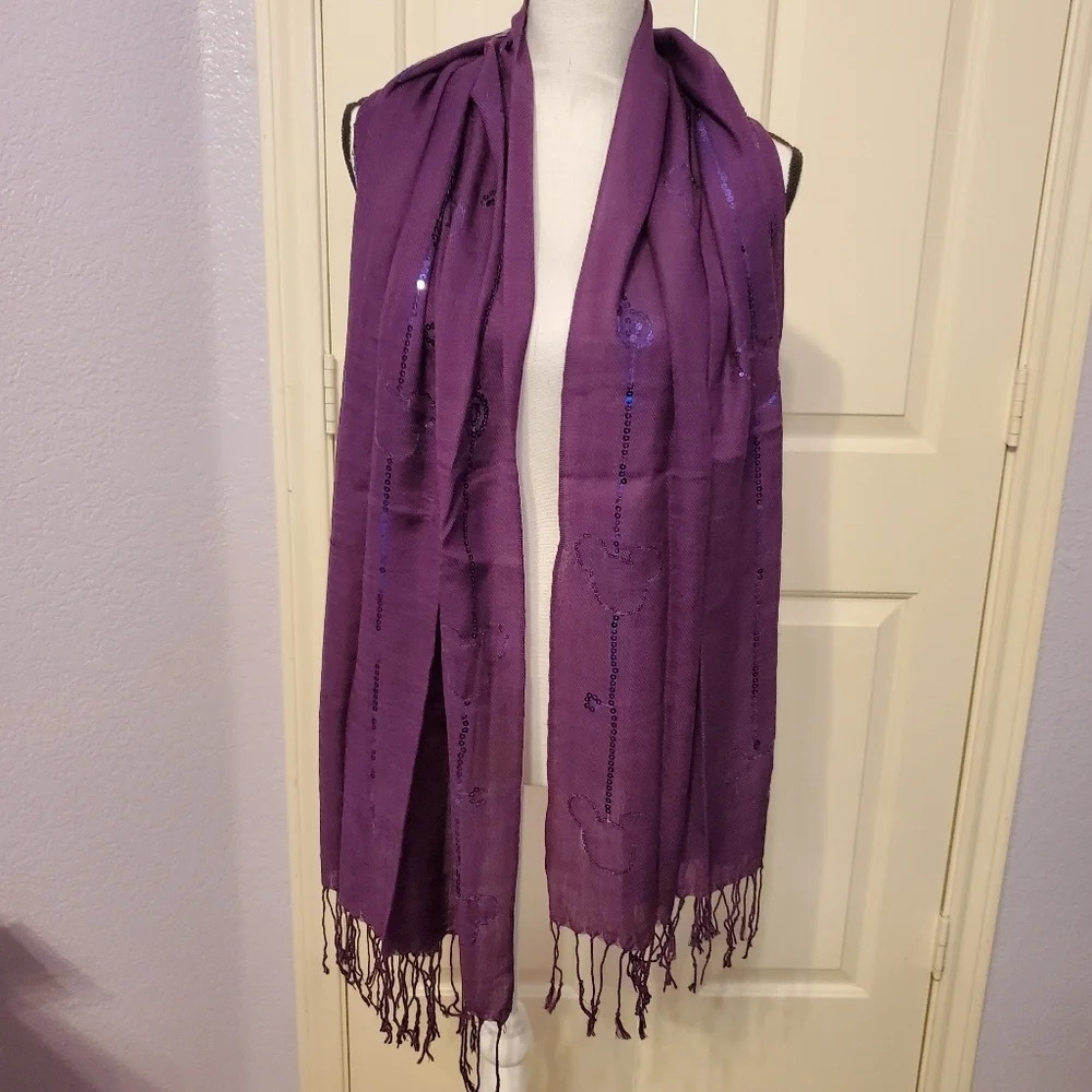 Disney Parks Mickey Mouse Sequin Icon Scarf